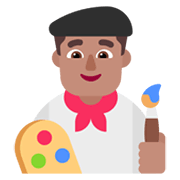 Emoji 👨🏽‍🎨 Artista Uomo: Carnagione Olivastra su Microsoft Windows 11 November 2021 Update.