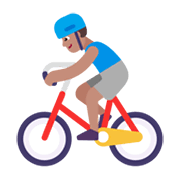 Émoji 🚴🏽‍♂️ Cycliste Homme : Peau Légèrement Mate sur Microsoft Windows 11 November 2021 Update.