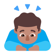 Emoji 🙇🏽‍♂️ Uomo Che Fa Inchino Profondo: Carnagione Olivastra su Microsoft Windows 11 November 2021 Update.