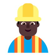 👷🏿‍♂️ Emoji Obrero Hombre: Tono De Piel Oscuro en Microsoft Windows 11 November 2021 Update.