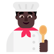 Émoji 👨🏿‍🍳 Cuisinier : Peau Foncée sur Microsoft Windows 11 November 2021 Update.