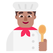 Émoji 👨🏽‍🍳 Cuisinier : Peau Légèrement Mate sur Microsoft Windows 11 November 2021 Update.