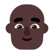 👨🏿‍🦲 Emoji Mann: dunkle Hautfarbe, Glatze Microsoft Windows 11 November 2021 Update.
