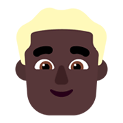 👱🏿‍♂️ Emoji Mann: dunkle Hautfarbe, blond Microsoft Windows 11 November 2021 Update.