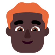 👨🏿‍🦰 Emoji Hombre: Tono De Piel Oscuro Y Pelo Pelirrojo en Microsoft Windows 11 November 2021 Update.