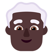 Émoji 👨🏿‍🦳 Homme : Peau Foncée Et Cheveux Blancs sur Microsoft Windows 11 November 2021 Update.