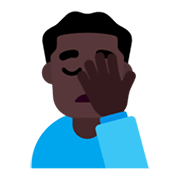 Emoji 🤦🏿‍♂️ Uomo Esasperato: Carnagione Scura su Microsoft Windows 11 November 2021 Update.