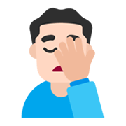 Emoji 🤦🏻‍♂️ Uomo Esasperato: Carnagione Chiara su Microsoft Windows 11 November 2021 Update.