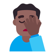 Emoji 🤦🏾‍♂️ Uomo Esasperato: Carnagione Abbastanza Scura su Microsoft Windows 11 November 2021 Update.