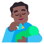 👨🏾‍🍼 Emoji Hombre Que Alimenta Al Bebé: Tono De Piel Oscuro Medio en Microsoft Windows 11 November 2021 Update.