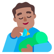 👨🏽‍🍼 Emoji Homem Alimentando Bebê: Pele Morena na Microsoft Windows 11 November 2021 Update.