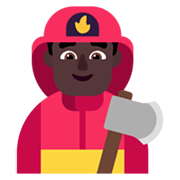 👨🏿‍🚒 Emoji Feuerwehrmann: dunkle Hautfarbe Microsoft Windows 11 November 2021 Update.