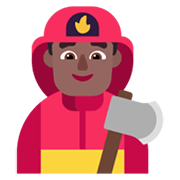 👨🏾‍🚒 Emoji Bombeiro: Pele Morena Escura na Microsoft Windows 11 November 2021 Update.