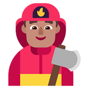Emoji 👨🏽‍🚒 Pompiere Uomo: Carnagione Olivastra su Microsoft Windows 11 November 2021 Update.