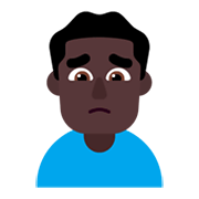 🙍🏿‍♂️ Emoji missmutiger Mann: dunkle Hautfarbe Microsoft Windows 11 November 2021 Update.