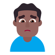 🙍🏾‍♂️ Emoji Homem Franzindo A Sobrancelha: Pele Morena Escura na Microsoft Windows 11 November 2021 Update.