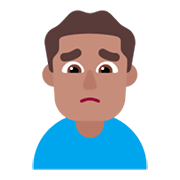 🙍🏽‍♂️ Emoji missmutiger Mann: mittlere Hautfarbe Microsoft Windows 11 November 2021 Update.