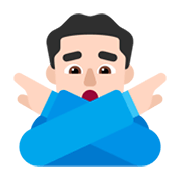 Emoji 🙅🏻‍♂️ Uomo Con Gesto Di Rifiuto: Carnagione Chiara su Microsoft Windows 11 November 2021 Update.