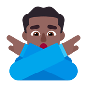 🙅🏾‍♂️ Emoji Hombre Haciendo El Gesto De «no»: Tono De Piel Oscuro Medio en Microsoft Windows 11 November 2021 Update.