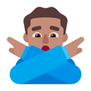 Emoji 🙅🏽‍♂️ Uomo Con Gesto Di Rifiuto: Carnagione Olivastra su Microsoft Windows 11 November 2021 Update.