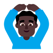 Emoji 🙆🏿‍♂️ Uomo Con Gesto OK: Carnagione Scura su Microsoft Windows 11 November 2021 Update.