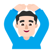 🙆🏻‍♂️ Emoji Mann mit Händen auf dem Kopf: helle Hautfarbe Microsoft Windows 11 November 2021 Update.