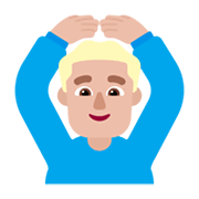 🙆🏼‍♂️ Emoji Mann mit Händen auf dem Kopf: mittelhelle Hautfarbe Microsoft Windows 11 November 2021 Update.