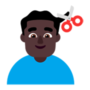 Emoji 💇🏿‍♂️ Taglio Di Capelli Per Uomo: Carnagione Scura su Microsoft Windows 11 November 2021 Update.
