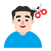 💇🏻‍♂️ Emoji Hombre Cortándose El Pelo: Tono De Piel Claro en Microsoft Windows 11 November 2021 Update.
