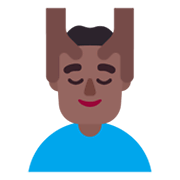 💆🏾‍♂️ Emoji Mann, der eine Kopfmassage bekommt: mitteldunkle Hautfarbe Microsoft Windows 11 November 2021 Update.