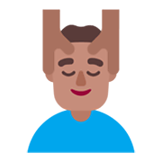 💆🏽‍♂️ Emoji Mann, der eine Kopfmassage bekommt: mittlere Hautfarbe Microsoft Windows 11 November 2021 Update.