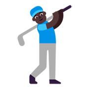 Émoji 🏌🏿‍♂️ Golfeur : Peau Foncée sur Microsoft Windows 11 November 2021 Update.