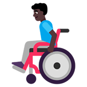 👨🏿‍🦽 Emoji Homem Em Cadeira De Rodas Manual: Pele Escura na Microsoft Windows 11 November 2021 Update.