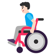 👨🏻‍🦽 Emoji Homem Em Cadeira De Rodas Manual: Pele Clara na Microsoft Windows 11 November 2021 Update.