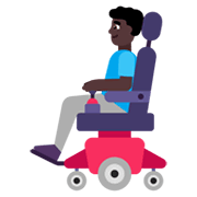 👨🏿‍🦼 Emoji Homem Em Cadeira De Rodas Motorizada: Pele Escura na Microsoft Windows 11 November 2021 Update.