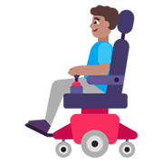 👨🏽‍🦼 Emoji Homem Em Cadeira De Rodas Motorizada: Pele Morena na Microsoft Windows 11 November 2021 Update.