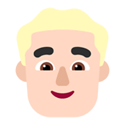 👱🏻‍♂️ Emoji Homem: Pele Clara E Cabelo Loiro na Microsoft Windows 11 November 2021 Update.