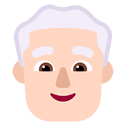 👨🏻‍🦳 Emoji Mann: helle Hautfarbe, weißes Haar Microsoft Windows 11 November 2021 Update.
