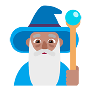 🧙🏽‍♂️ Emoji Magier: mittlere Hautfarbe Microsoft Windows 11 November 2021 Update.