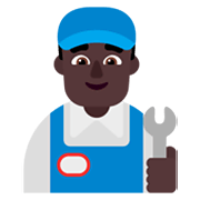 Emoji 👨🏿‍🔧 Meccanico Uomo: Carnagione Scura su Microsoft Windows 11 November 2021 Update.