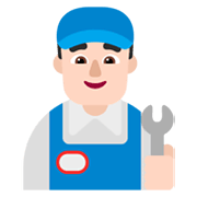 Emoji 👨🏻‍🔧 Meccanico Uomo: Carnagione Chiara su Microsoft Windows 11 November 2021 Update.