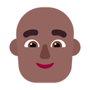 👨🏾‍🦲 Emoji Hombre: Tono De Piel Oscuro Medio Y Sin Pelo en Microsoft Windows 11 November 2021 Update.