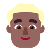 👱🏾‍♂️ Emoji Mann: mitteldunkle Hautfarbe, blond Microsoft Windows 11 November 2021 Update.