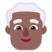 👨🏾‍🦳 Emoji Mann: mitteldunkle Hautfarbe, weißes Haar Microsoft Windows 11 November 2021 Update.