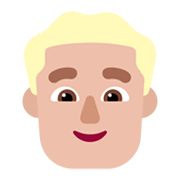 Émoji 👱🏼‍♂️ Homme Blond : Peau Moyennement Claire sur Microsoft Windows 11 November 2021 Update.