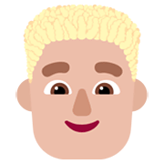 Emoji 👨🏼‍🦱 Uomo: Carnagione Abbastanza Chiara E Capelli Ricci su Microsoft Windows 11 November 2021 Update.
