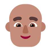 👨🏽‍🦲 Emoji Mann: mittlere Hautfarbe, Glatze Microsoft Windows 11 November 2021 Update.