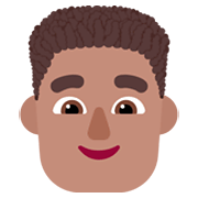👨🏽‍🦱 Emoji Homem: Pele Morena E Cabelo Cacheado na Microsoft Windows 11 November 2021 Update.