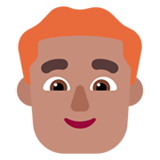 👨🏽‍🦰 Emoji Hombre: Tono De Piel Medio Y Pelo Pelirrojo en Microsoft Windows 11 November 2021 Update.