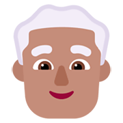 👨🏽‍🦳 Emoji Mann: mittlere Hautfarbe, weißes Haar Microsoft Windows 11 November 2021 Update.